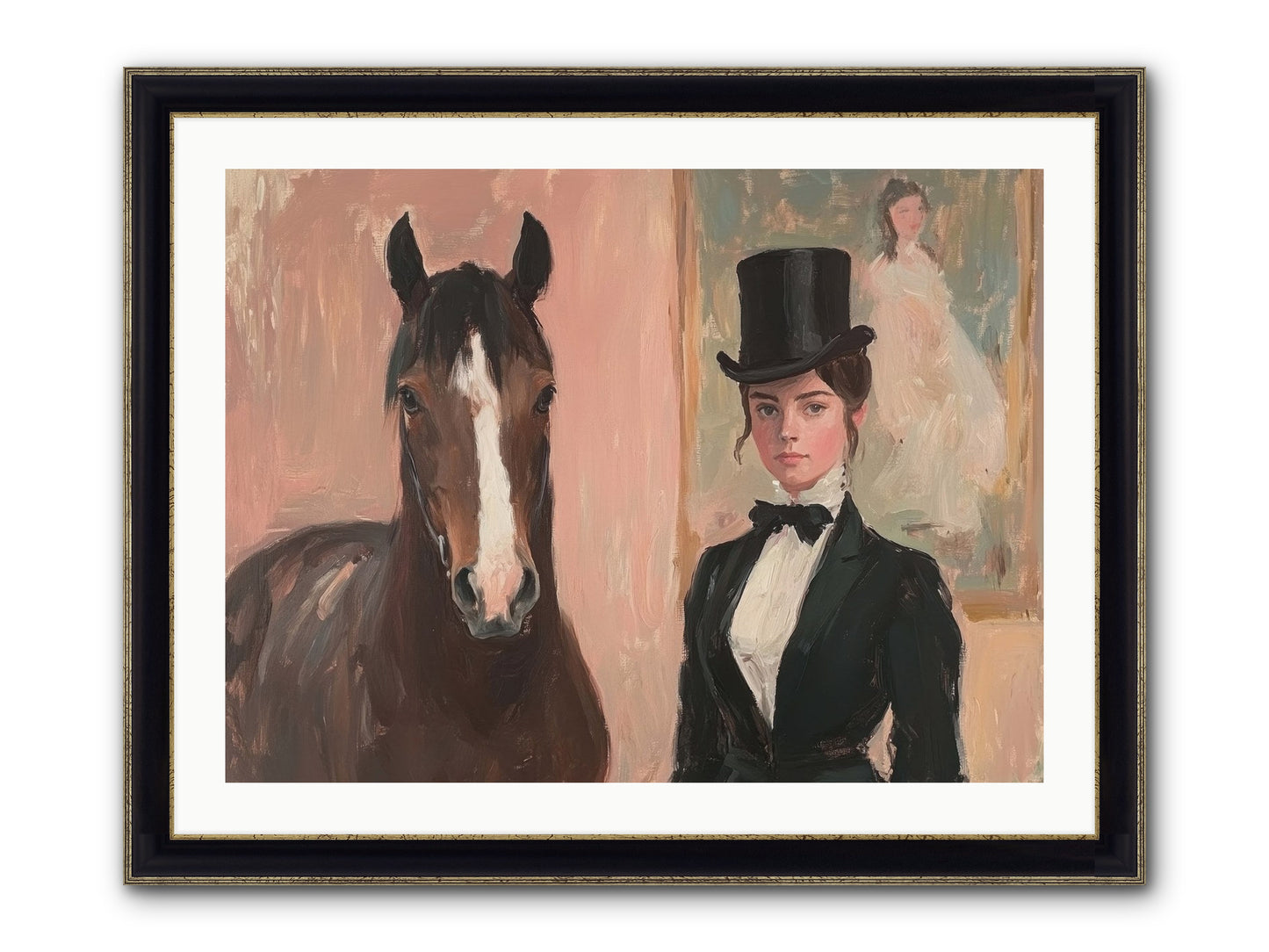 Midnight Wonder Framed Print - Black & Gold 32x24