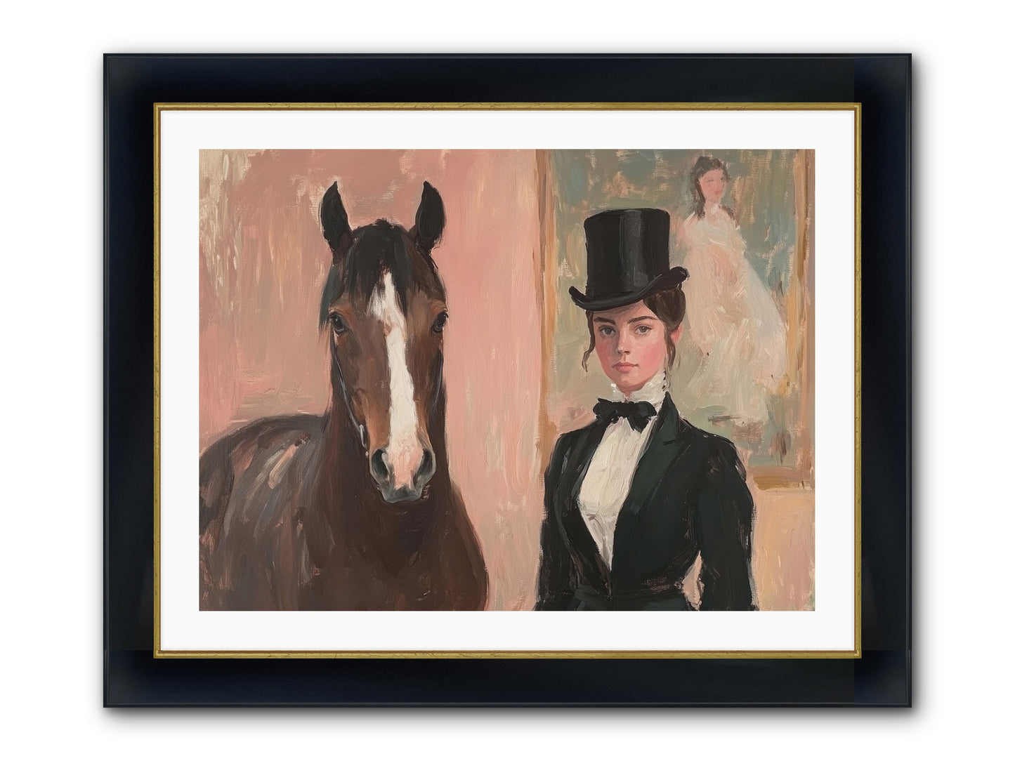 Midnight Wonder Framed Print - Wide Black w/Gold 32x24