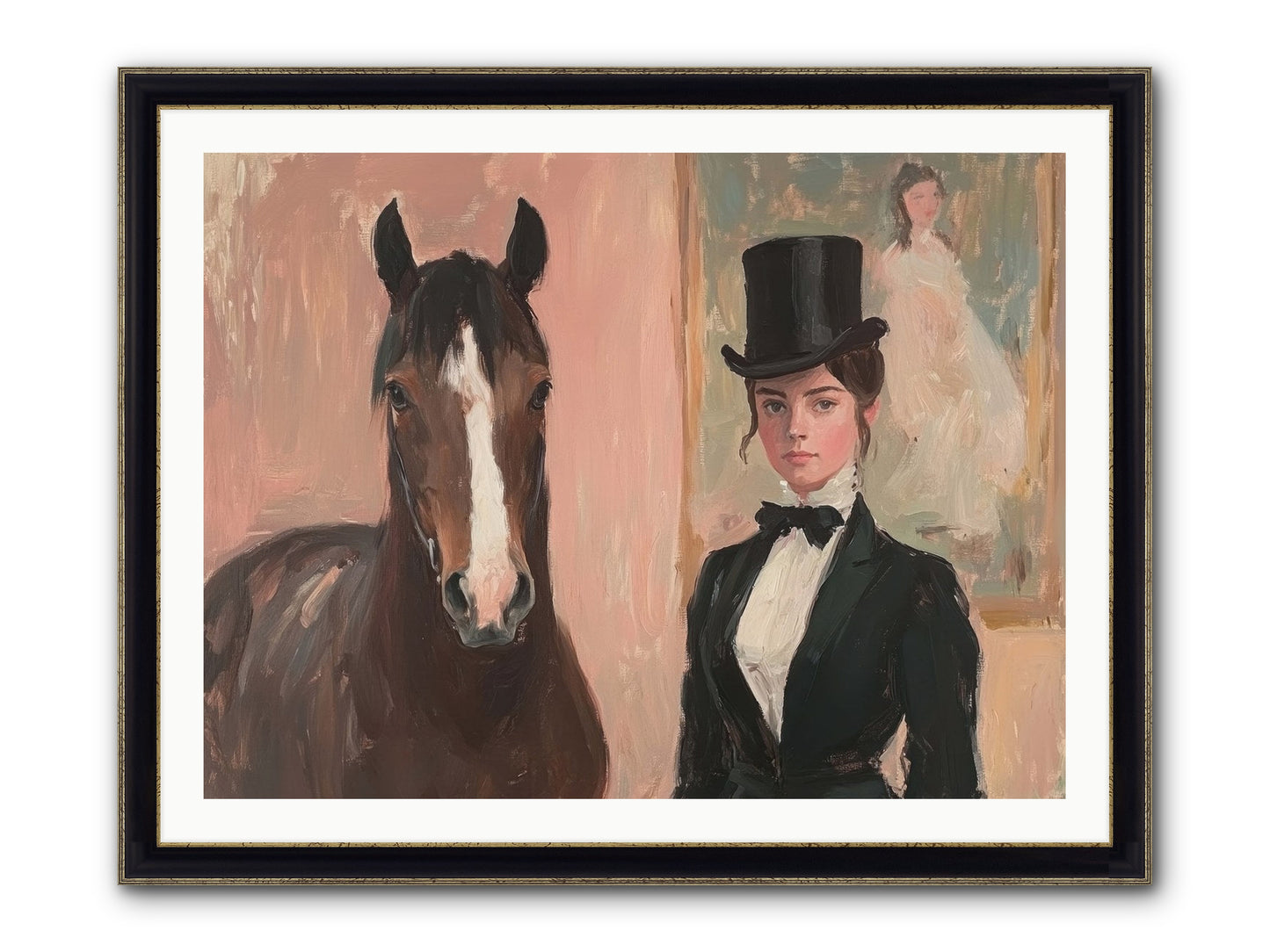 Midnight Wonder Framed Print - Black & Gold 40x30