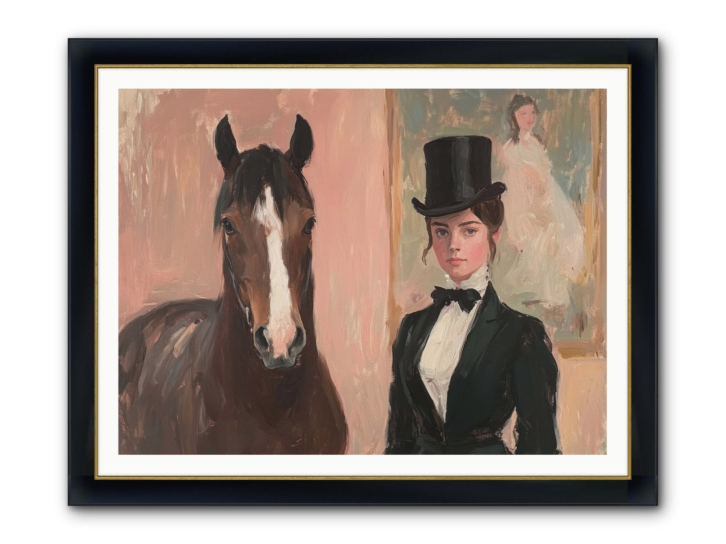 Midnight Wonder Framed Print - Wide Black w/Gold 48x36