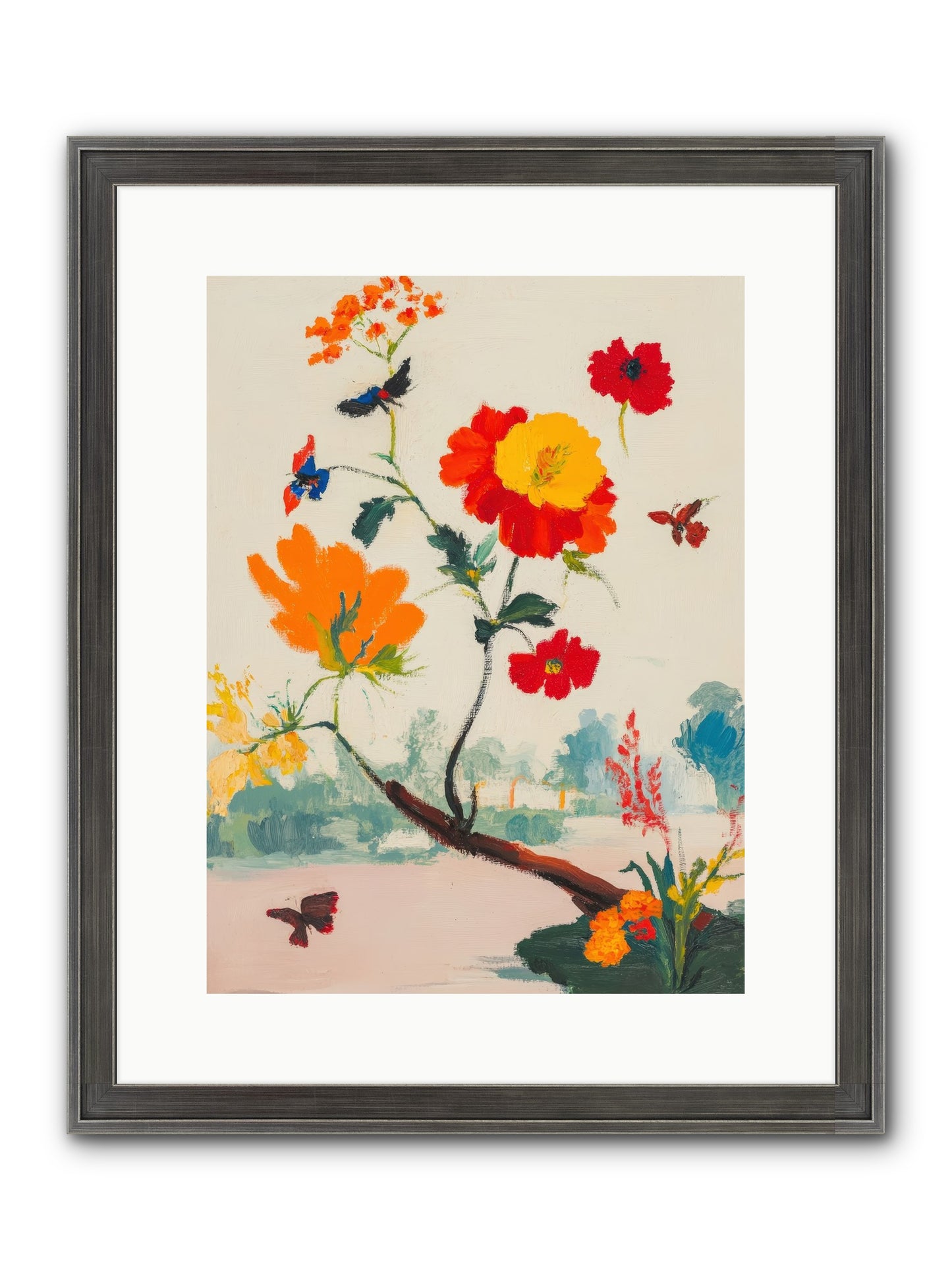 Midsummer Bloom Framed Print - Slimwoods Black/Silver 12x16