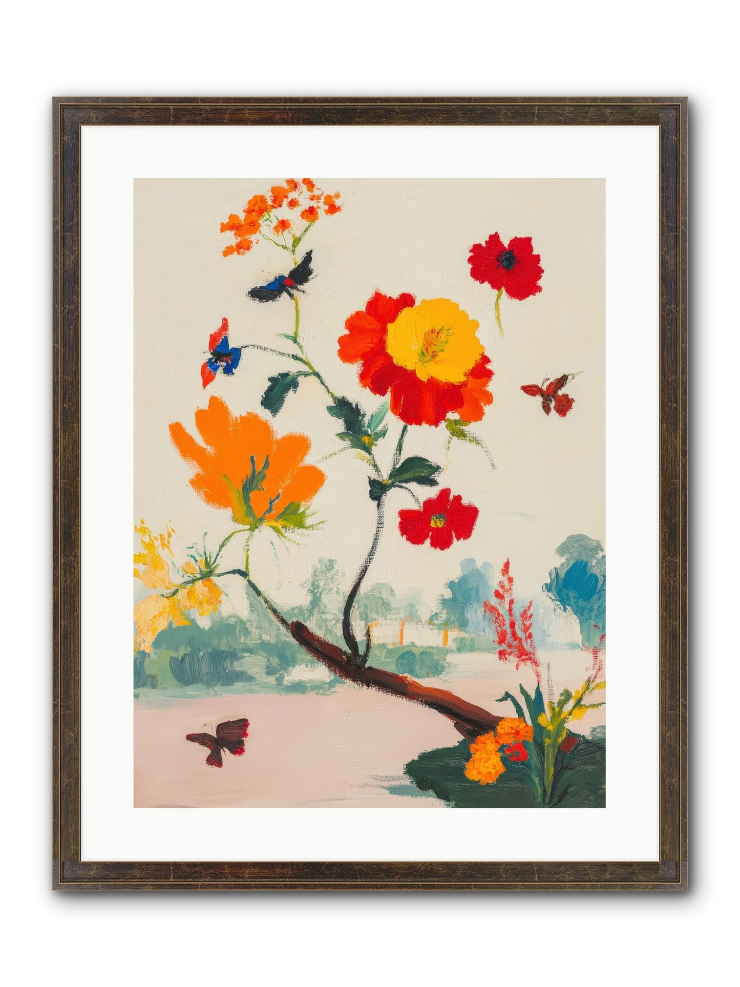Midsummer Bloom Framed Print - Slimwoods Black/Gold 18x24