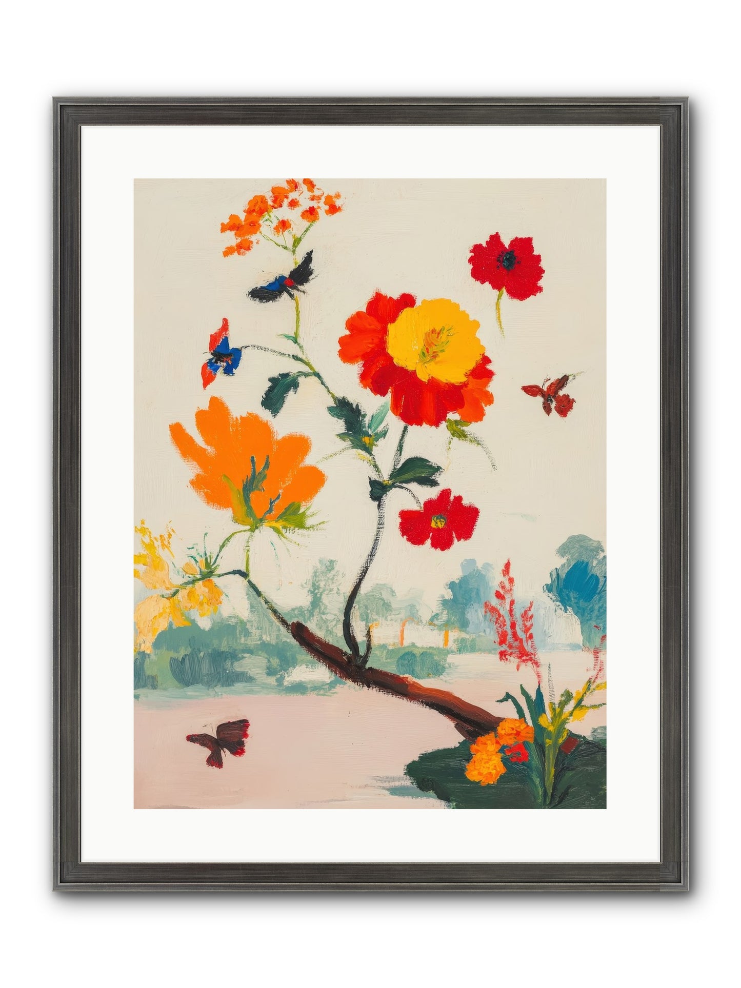 Midsummer Bloom Framed Print - Slimwoods Black/Silver 18x24