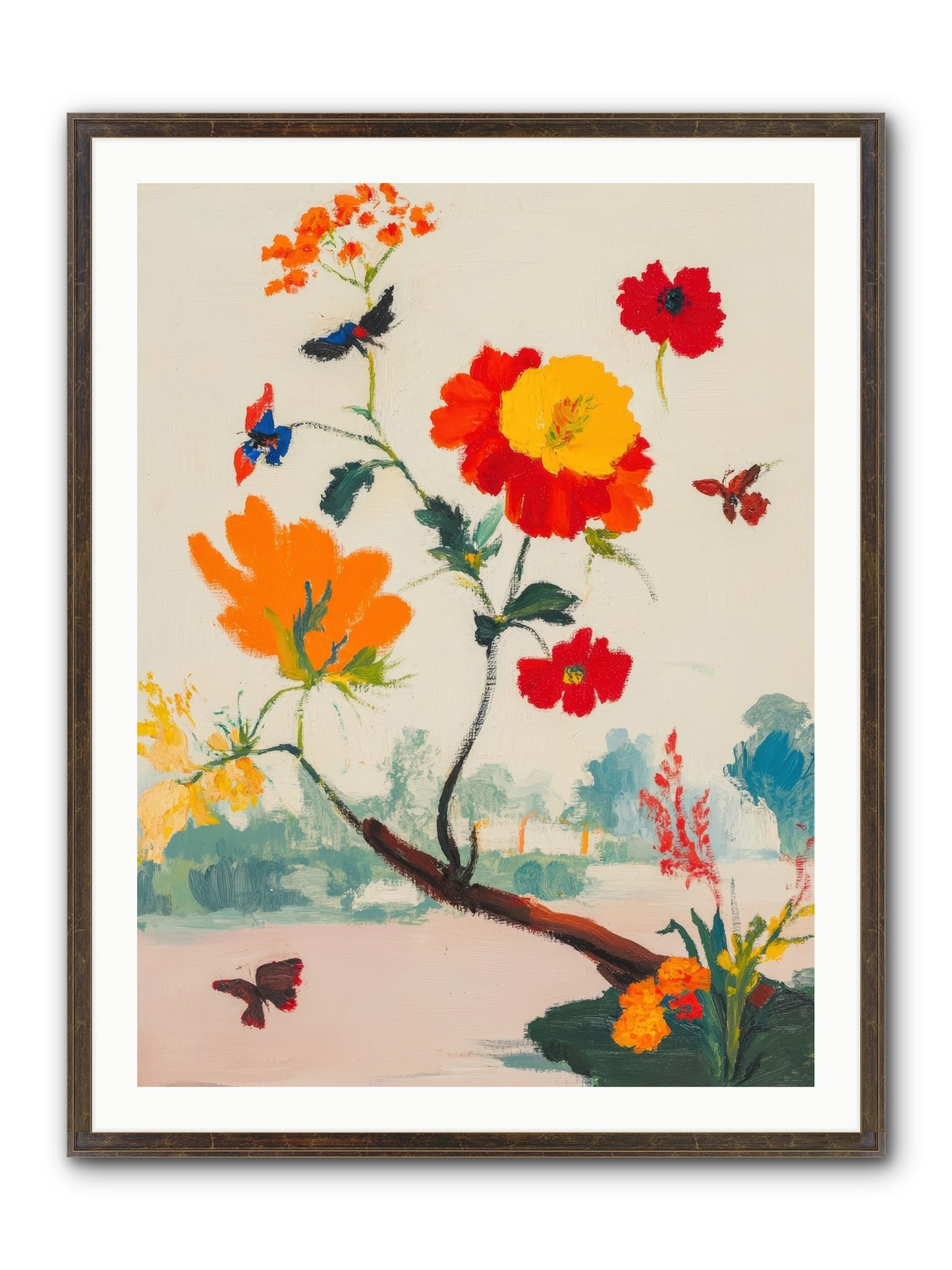 Midsummer Bloom Framed Print - Slimwoods Black/Gold 30x40