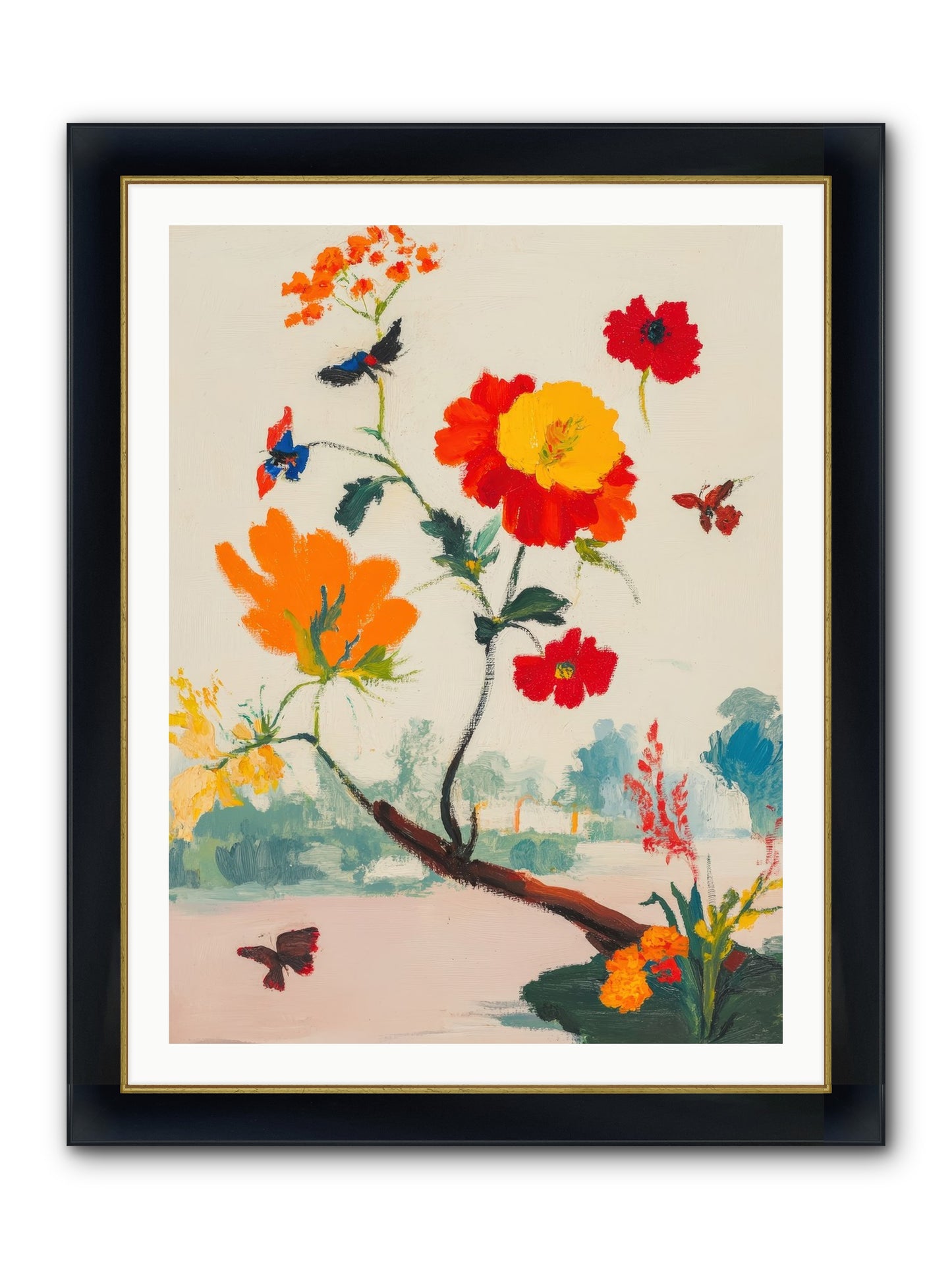 Midsummer Bloom Framed Print - Wide Black w/Gold 30x40