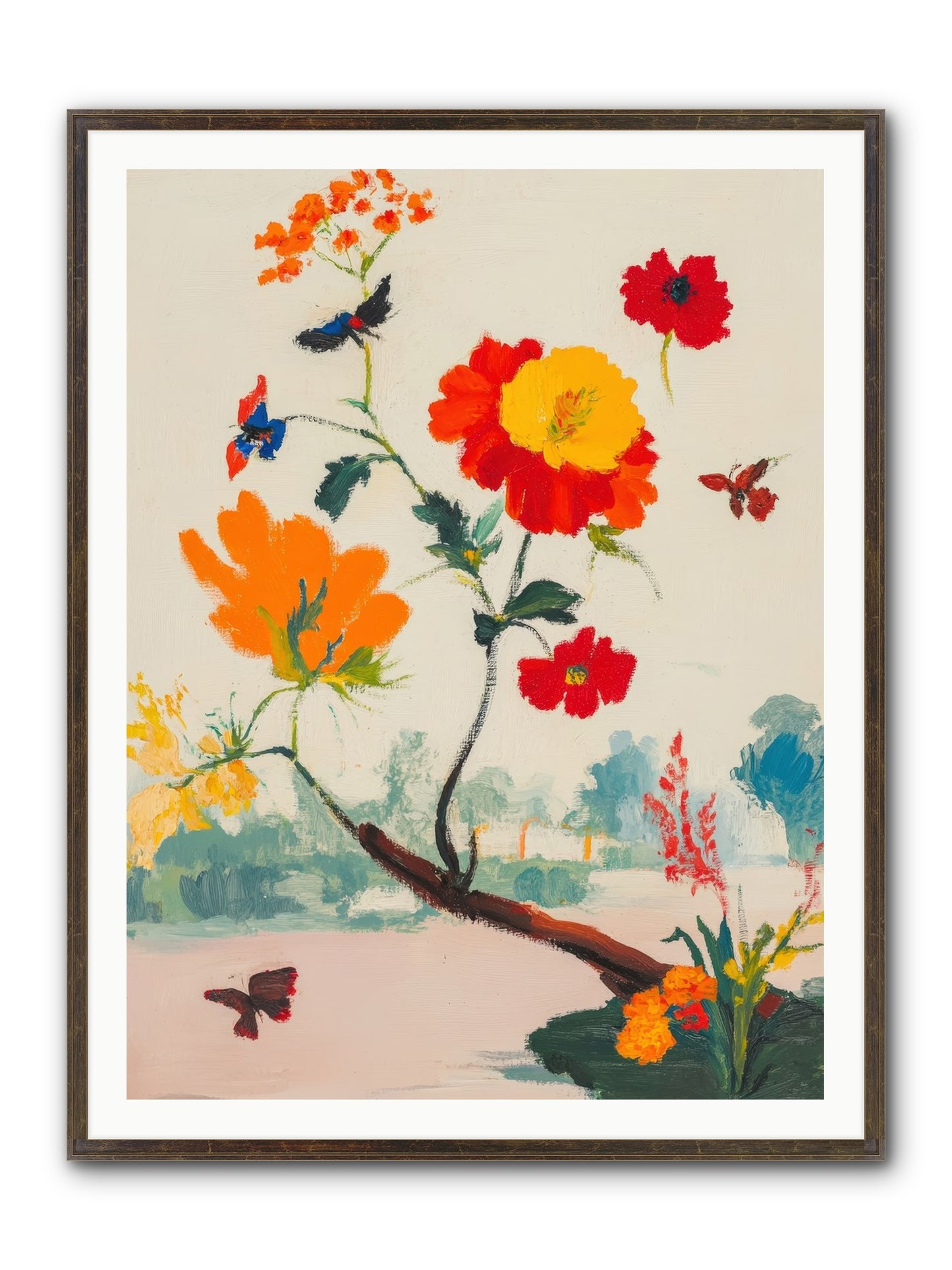 Midsummer Bloom Framed Print - Slimwoods Black/Gold 36x48