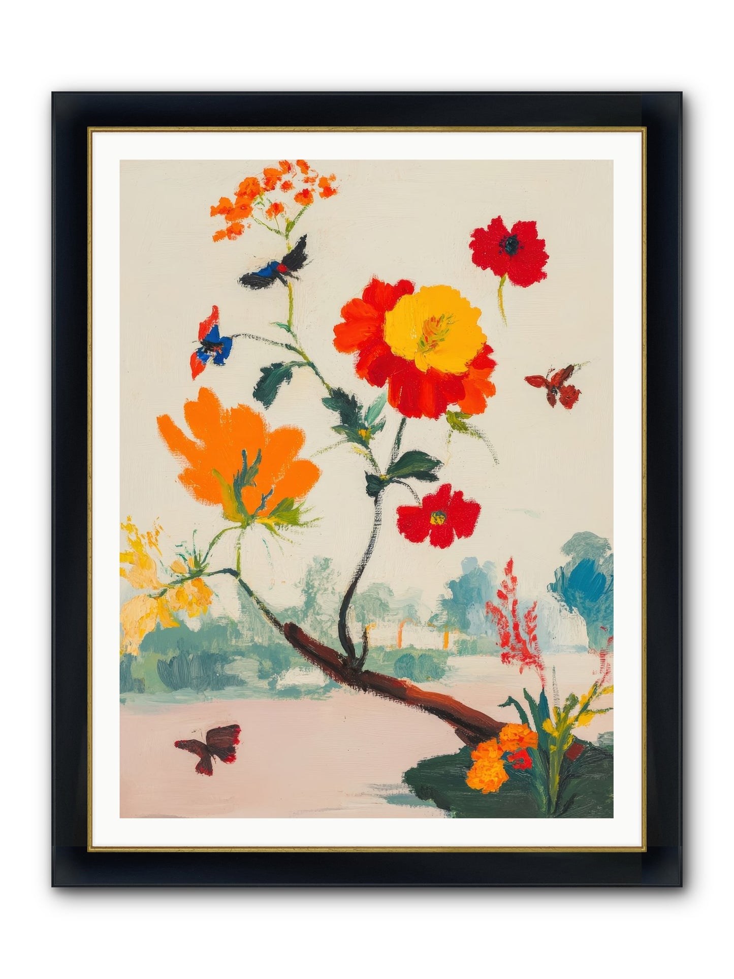 Midsummer Bloom Framed Print - Wide Black w/Gold 36x48
