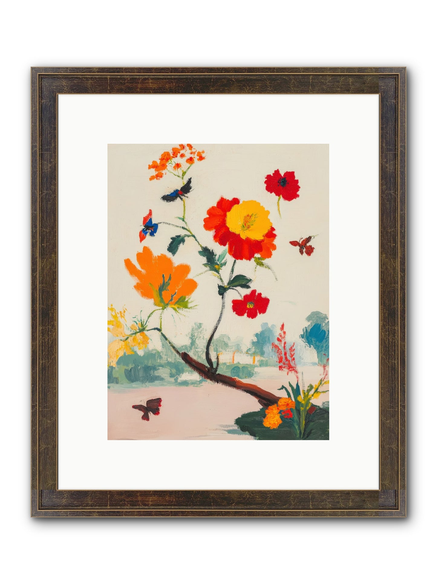 Midsummer Bloom Framed Print - Slimwoods Black/Gold 9x12