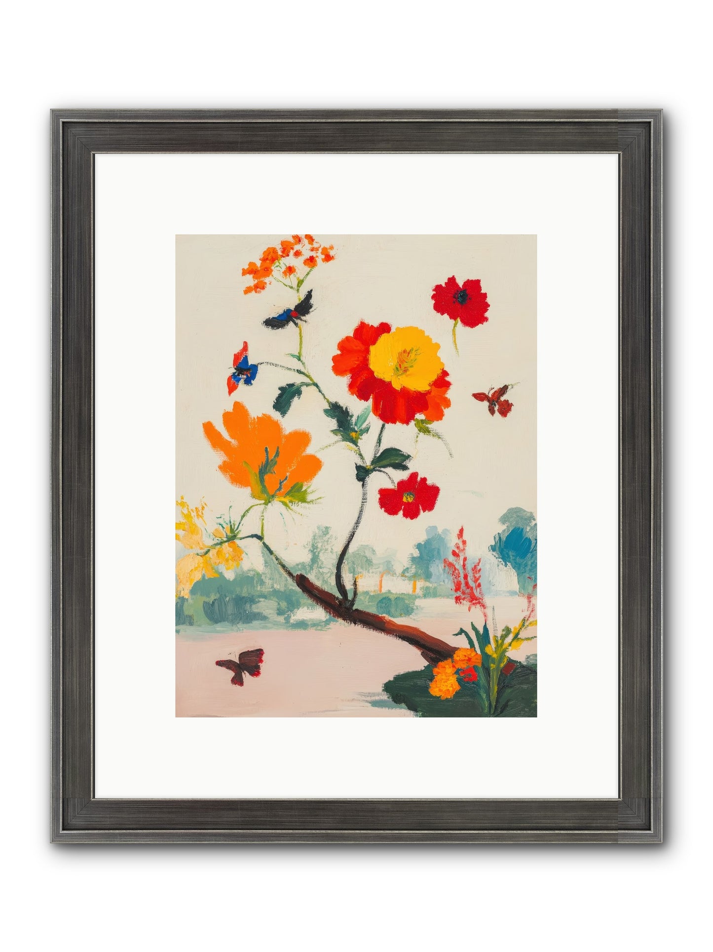 Midsummer Bloom Framed Print - Slimwoods Black/Silver 9x12