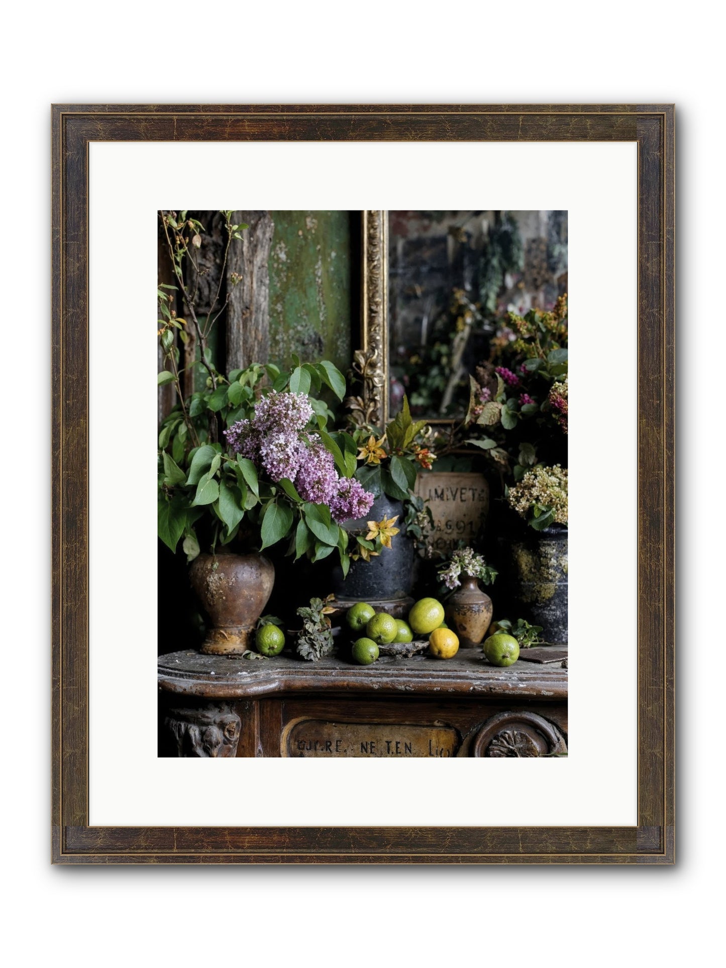 Midsummer's Garden Scheme Framed Print - Slimwoods Black/Gold 12x16