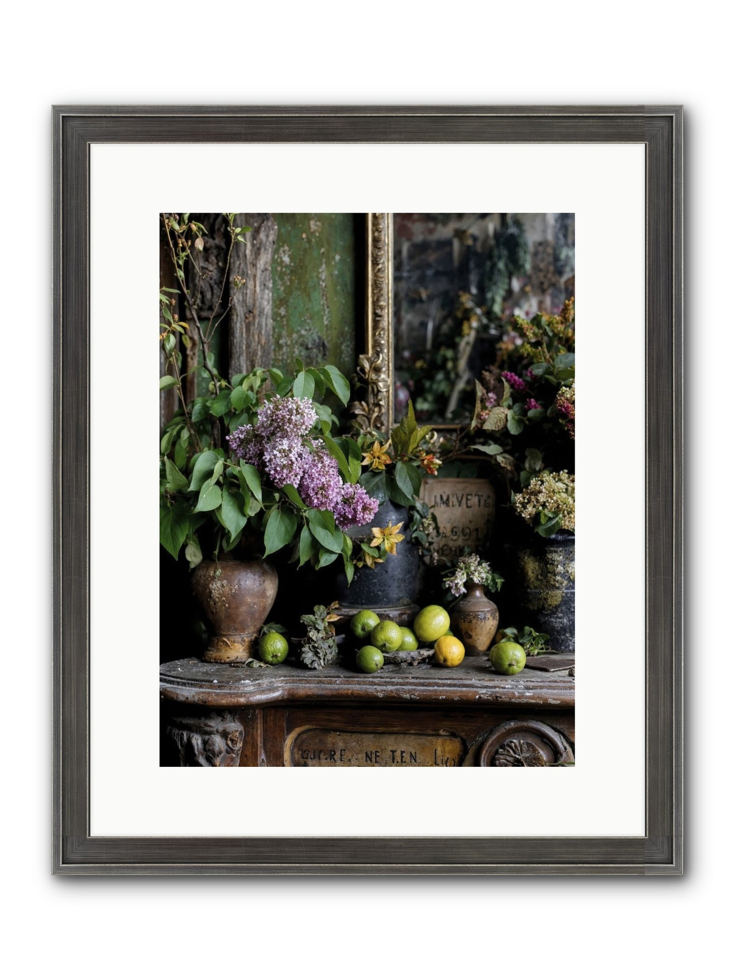 Midsummer's Garden Scheme Framed Print - Slimwoods Black/Silver 12x16