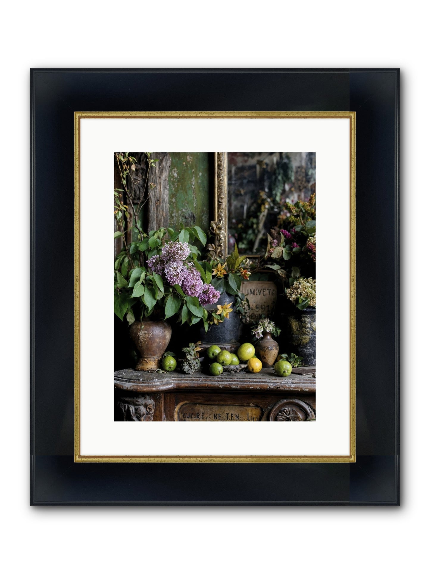 Midsummer's Garden Scheme Framed Print - Wide Black w/Gold 12x16