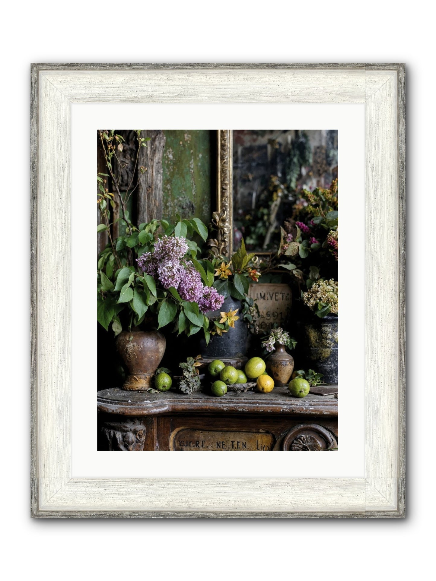 Midsummer's Garden Scheme Framed Print - Driftwood White 18x24