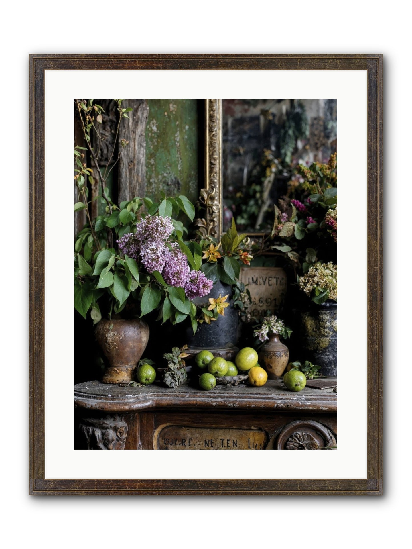 Midsummer's Garden Scheme Framed Print - Slimwoods Black/Gold 18x24