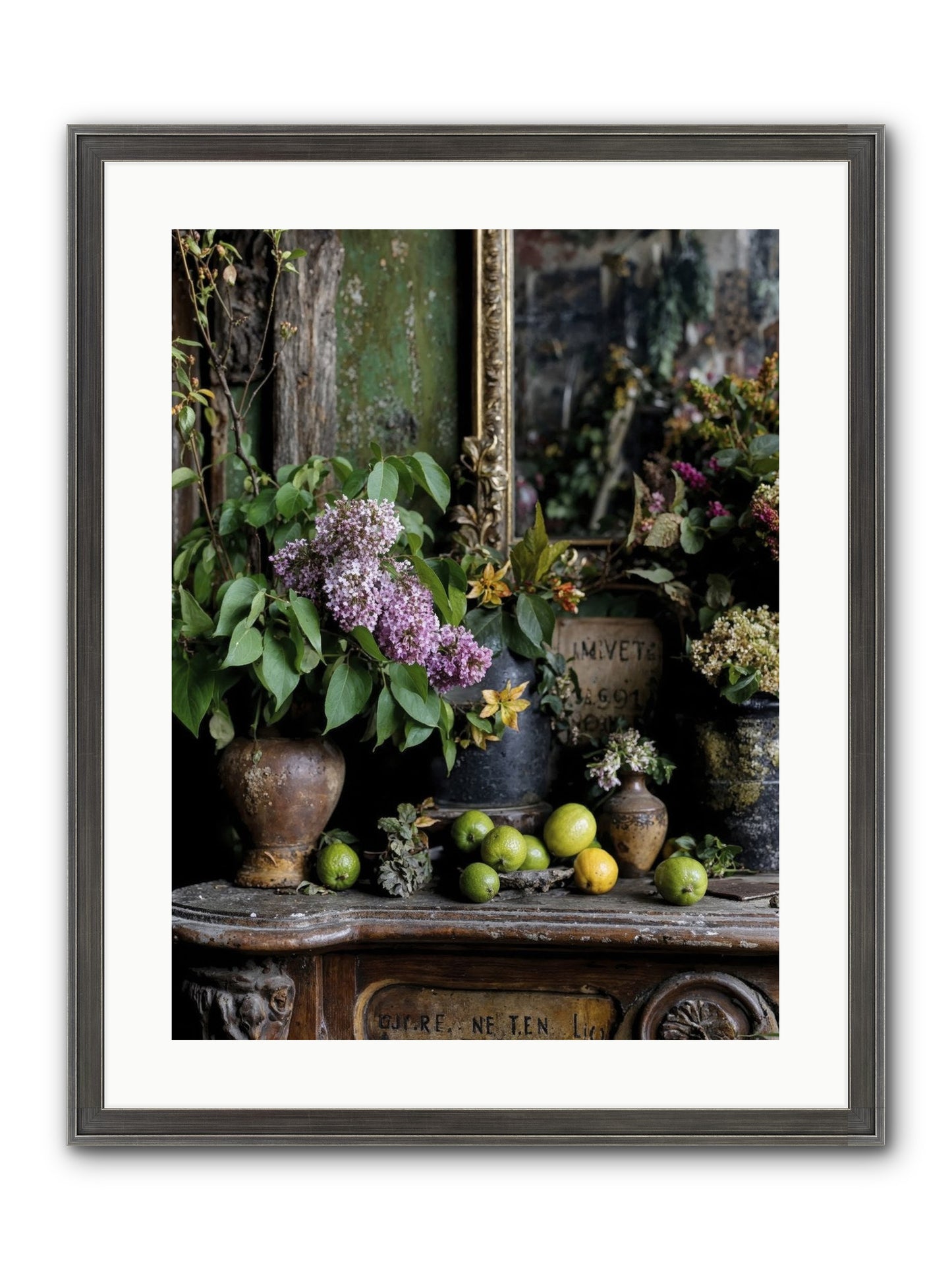Midsummer's Garden Scheme Framed Print - Slimwoods Black/Silver 18x24