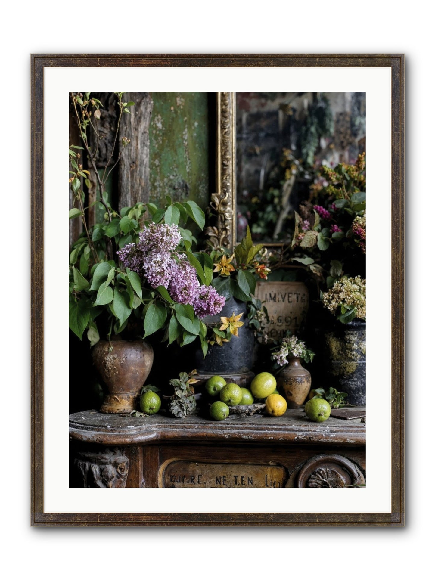 Midsummer's Garden Scheme Framed Print - Slimwoods Black/Gold 24x32