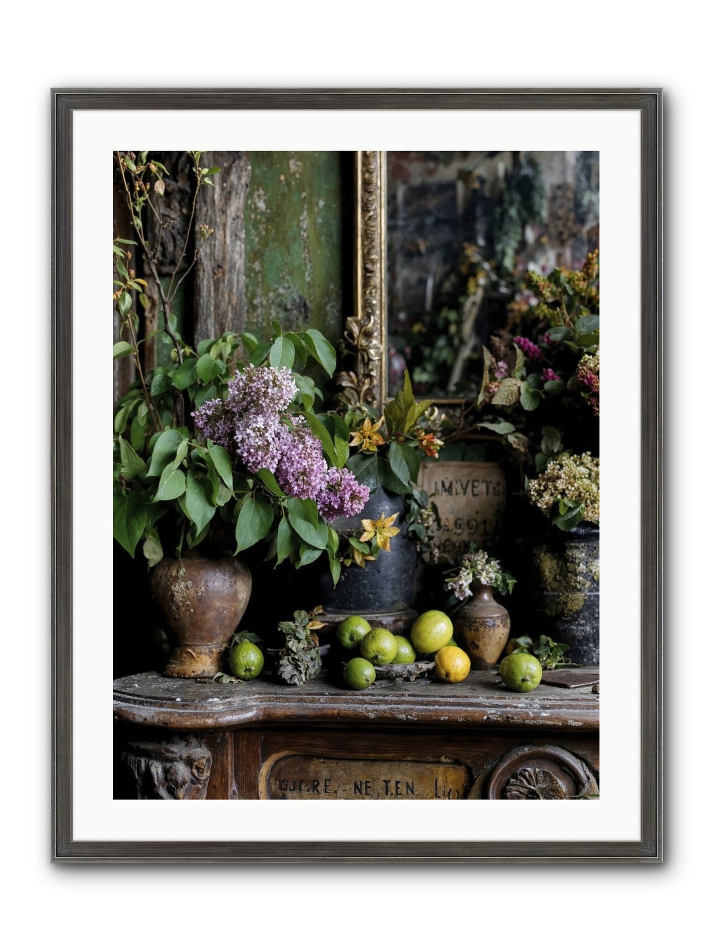 Midsummer's Garden Scheme Framed Print - Slimwoods Black/Silver 24x32
