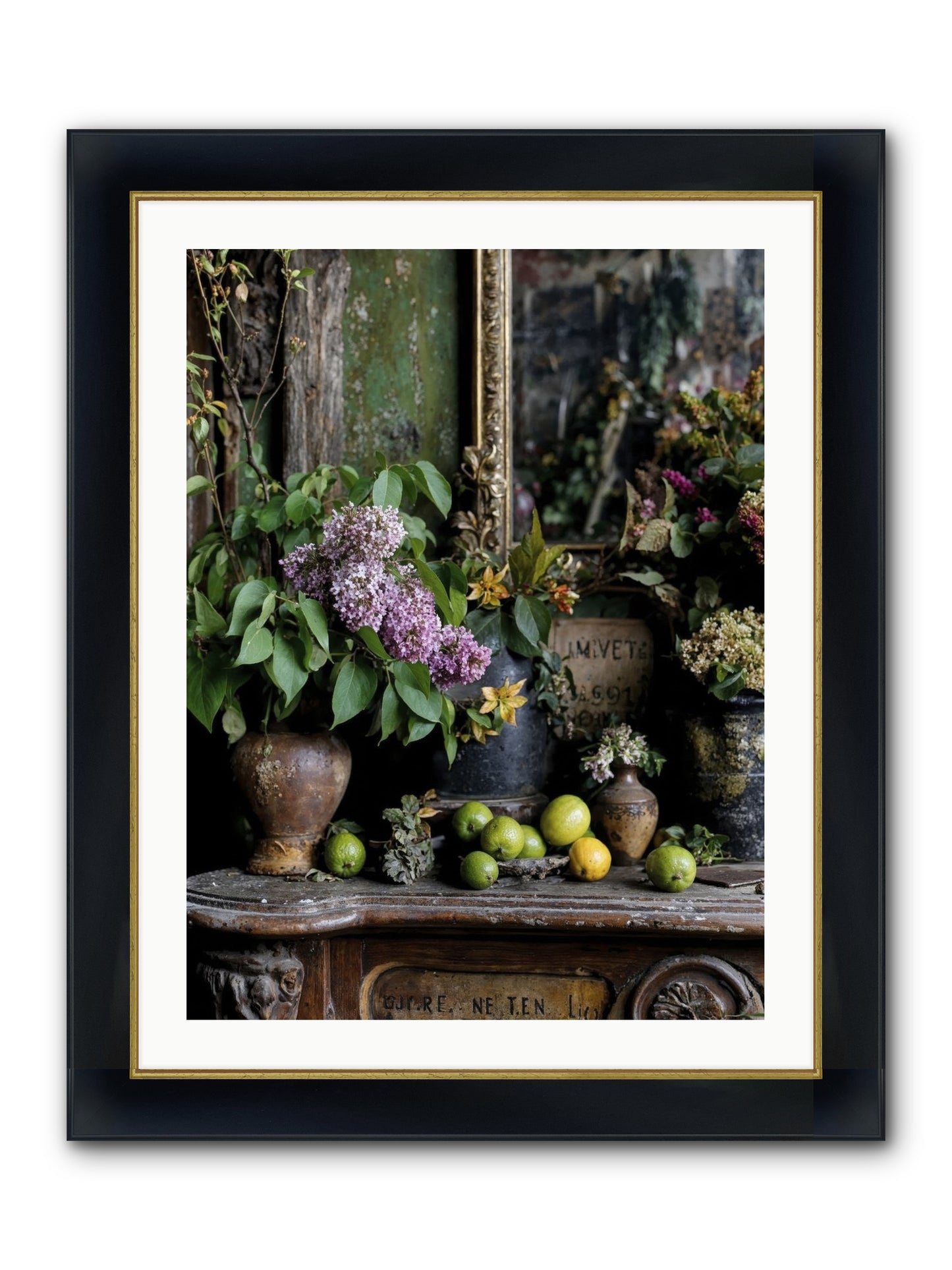 Midsummer's Garden Scheme Framed Print - Wide Black w/Gold 24x32
