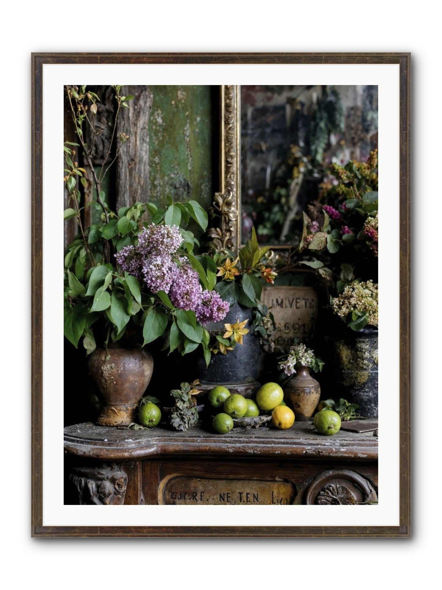 Midsummer's Garden Scheme Framed Print - Slimwoods Black/Gold 30x40