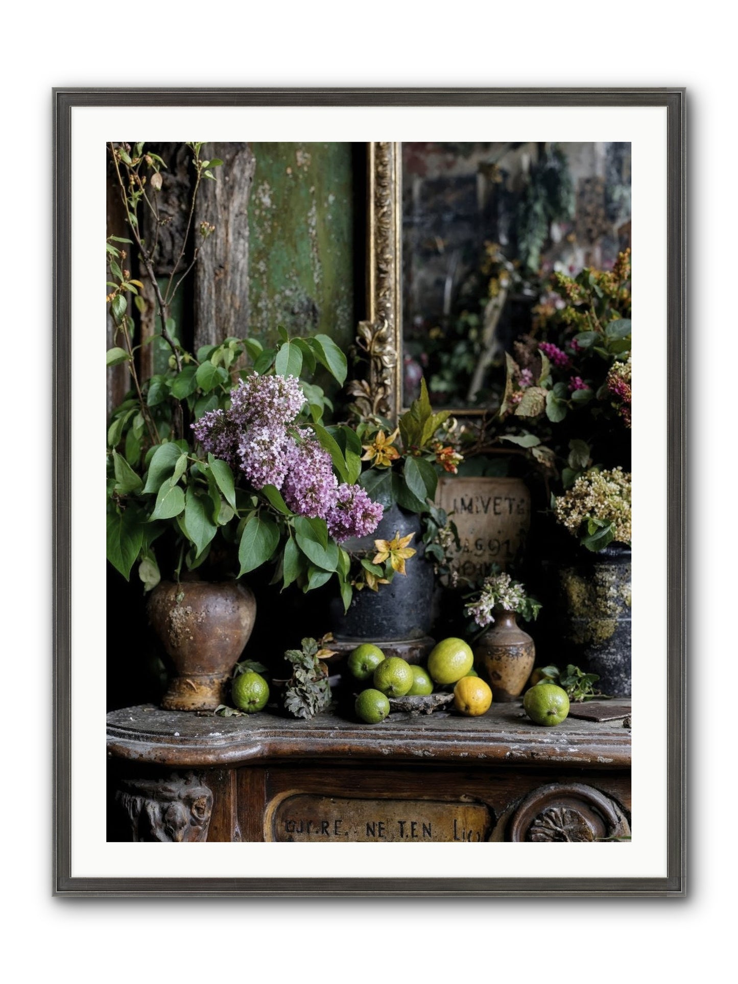 Midsummer's Garden Scheme Framed Print - Slimwoods Black/Silver 30x40