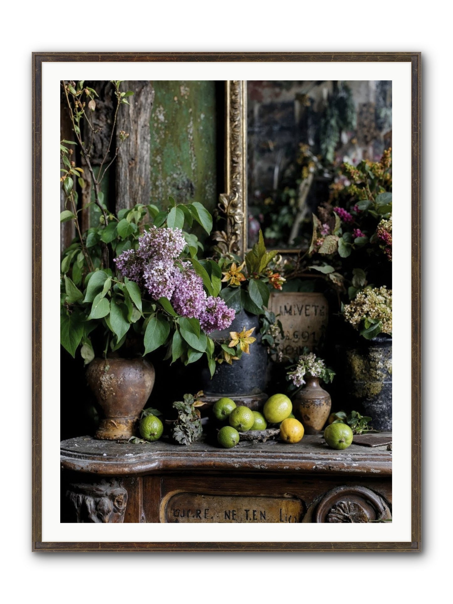 Midsummer's Garden Scheme Framed Print - Slimwoods Black/Gold 36x48