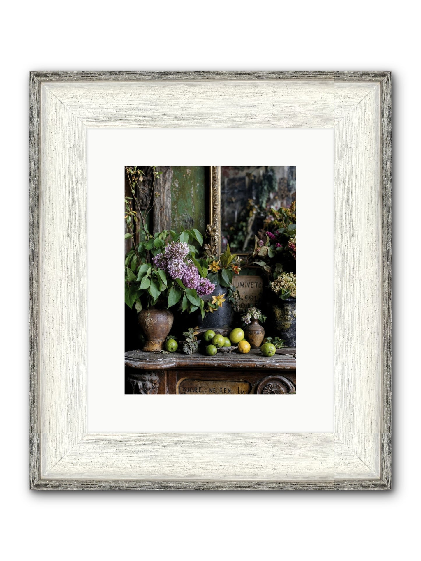Midsummer's Garden Scheme Framed Print - Driftwood White 9x12