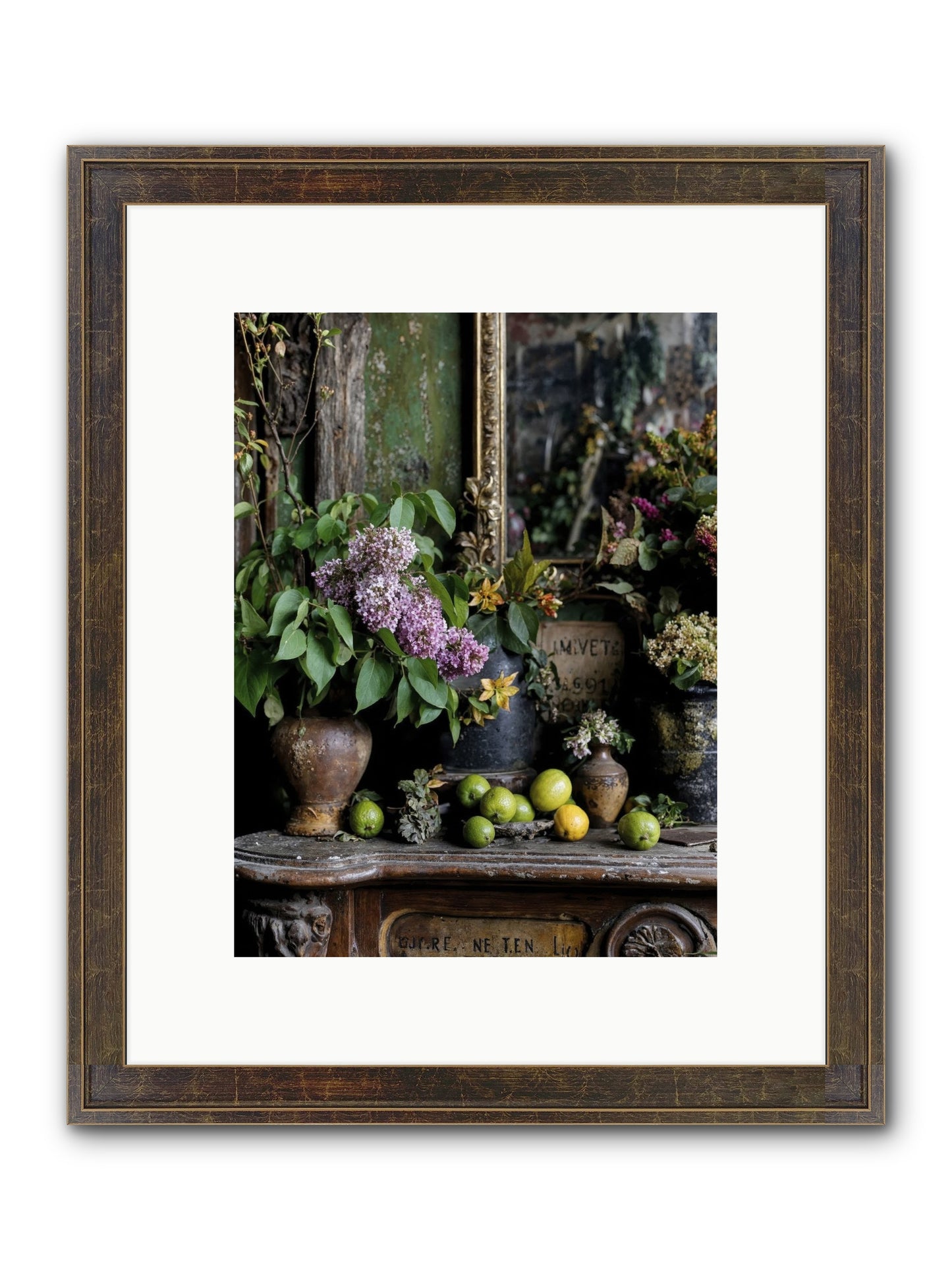 Midsummer's Garden Scheme Framed Print - Slimwoods Black/Gold 9x12
