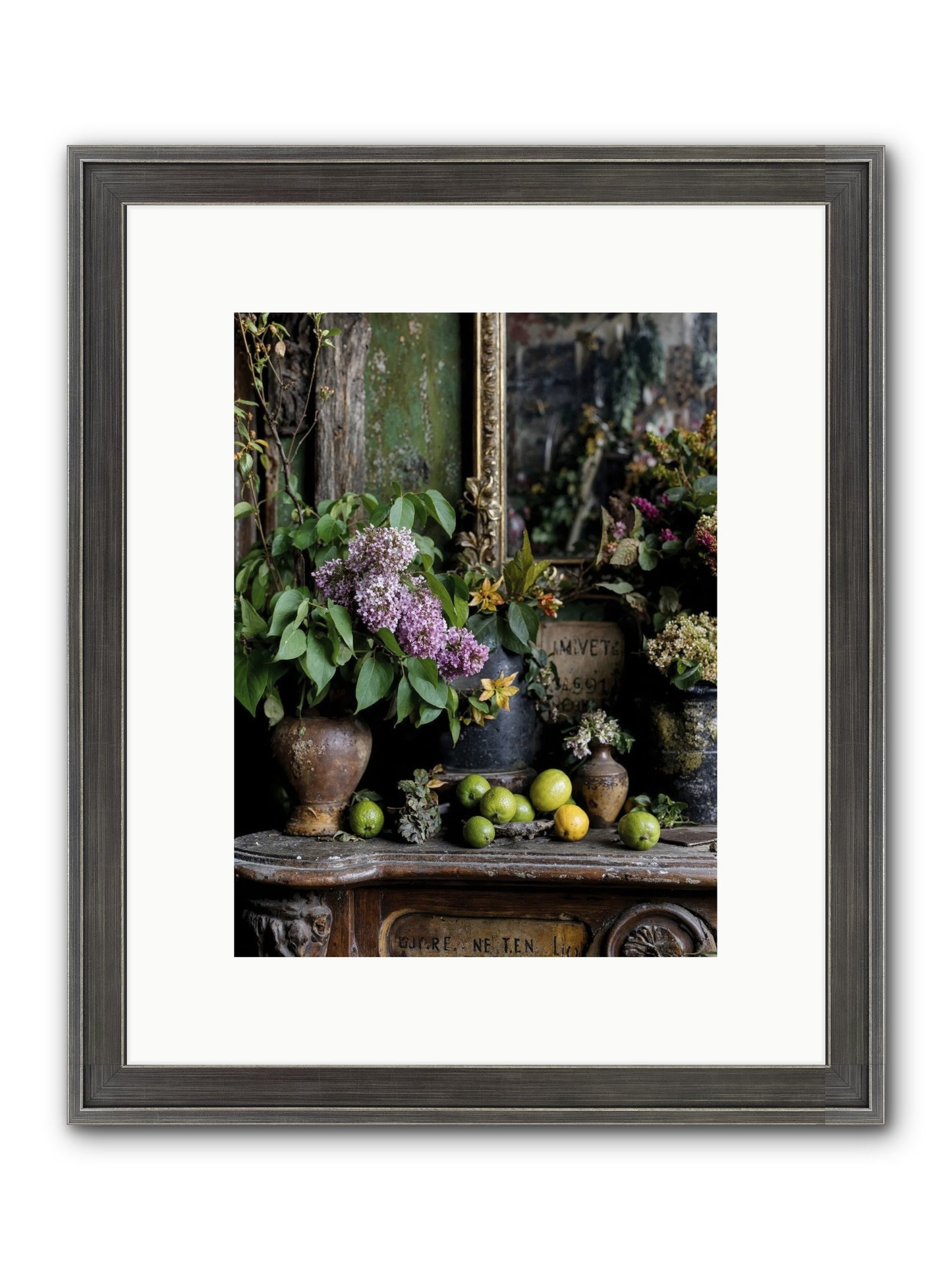 Midsummer's Garden Scheme Framed Print - Slimwoods Black/Silver 9x12