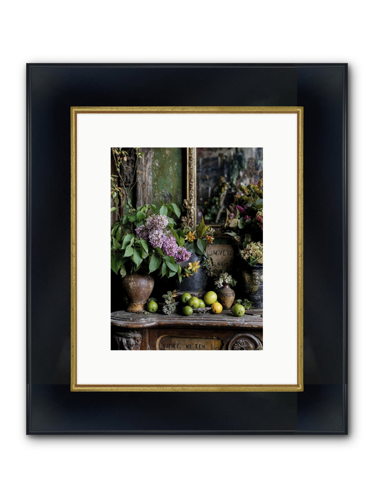 Midsummer's Garden Scheme Framed Print - Wide Black w/Gold 9x12