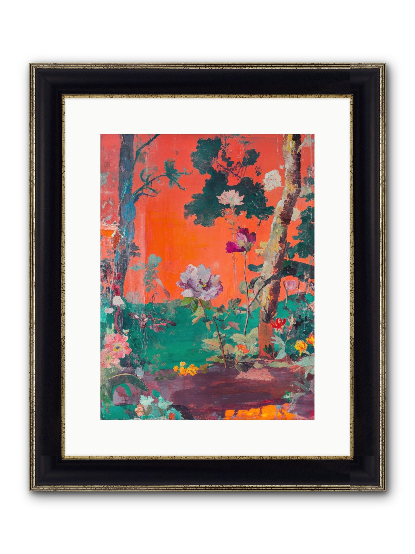 Midsummer's Verdancy Framed Print - Black & Gold 12x16