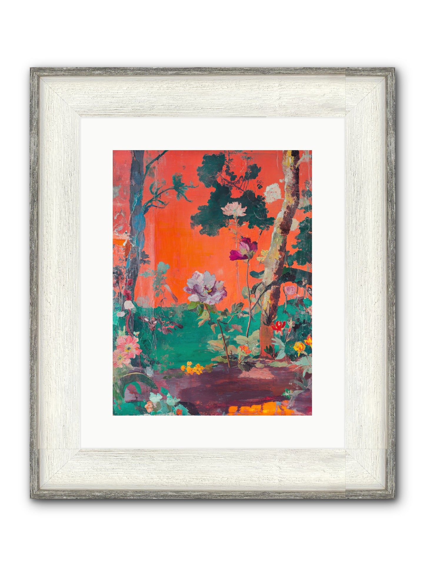 Midsummer's Verdancy Framed Print - Driftwood White 12x16