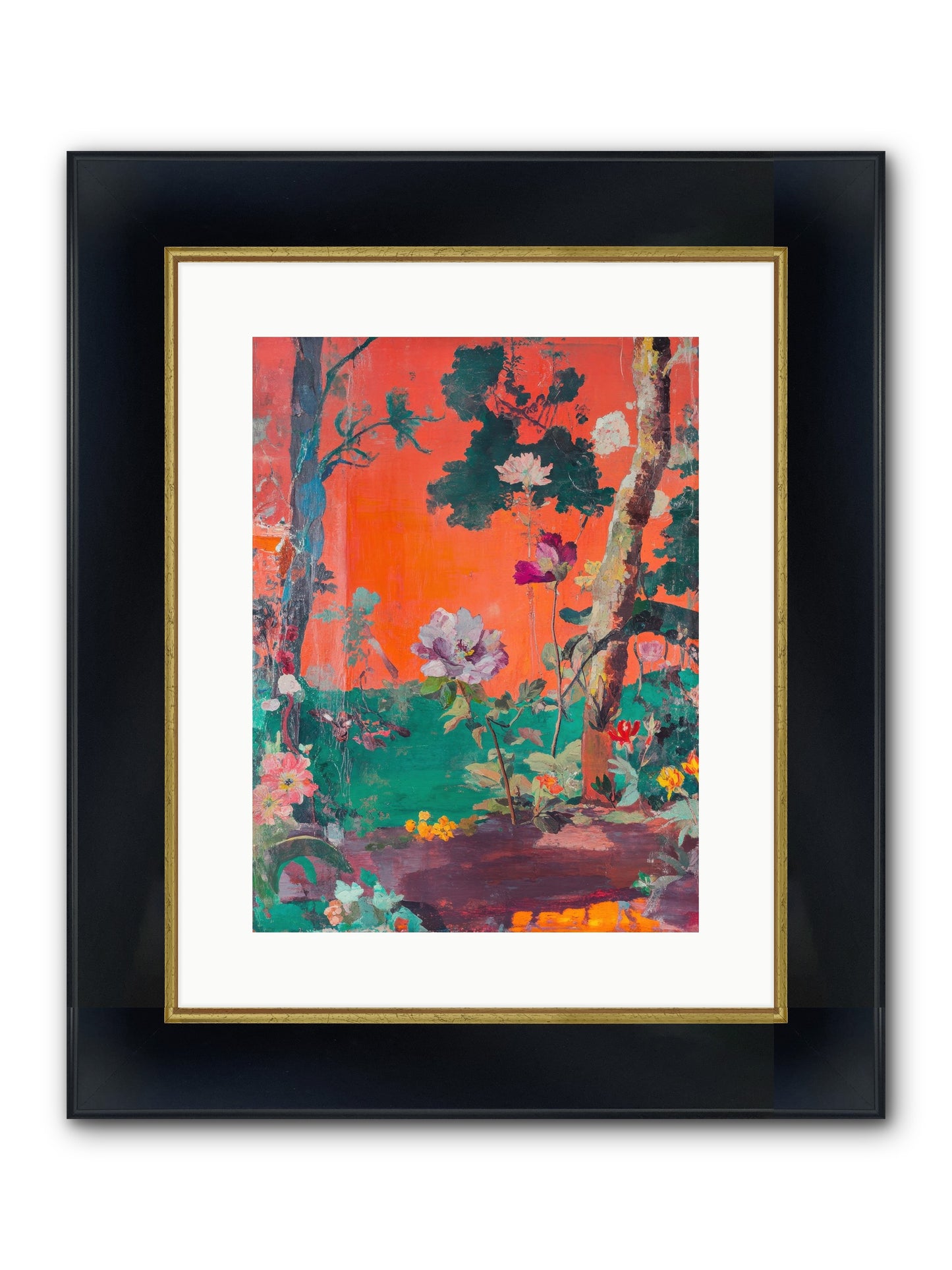 Midsummer's Verdancy Framed Print - Wide Black w/Gold 12x16