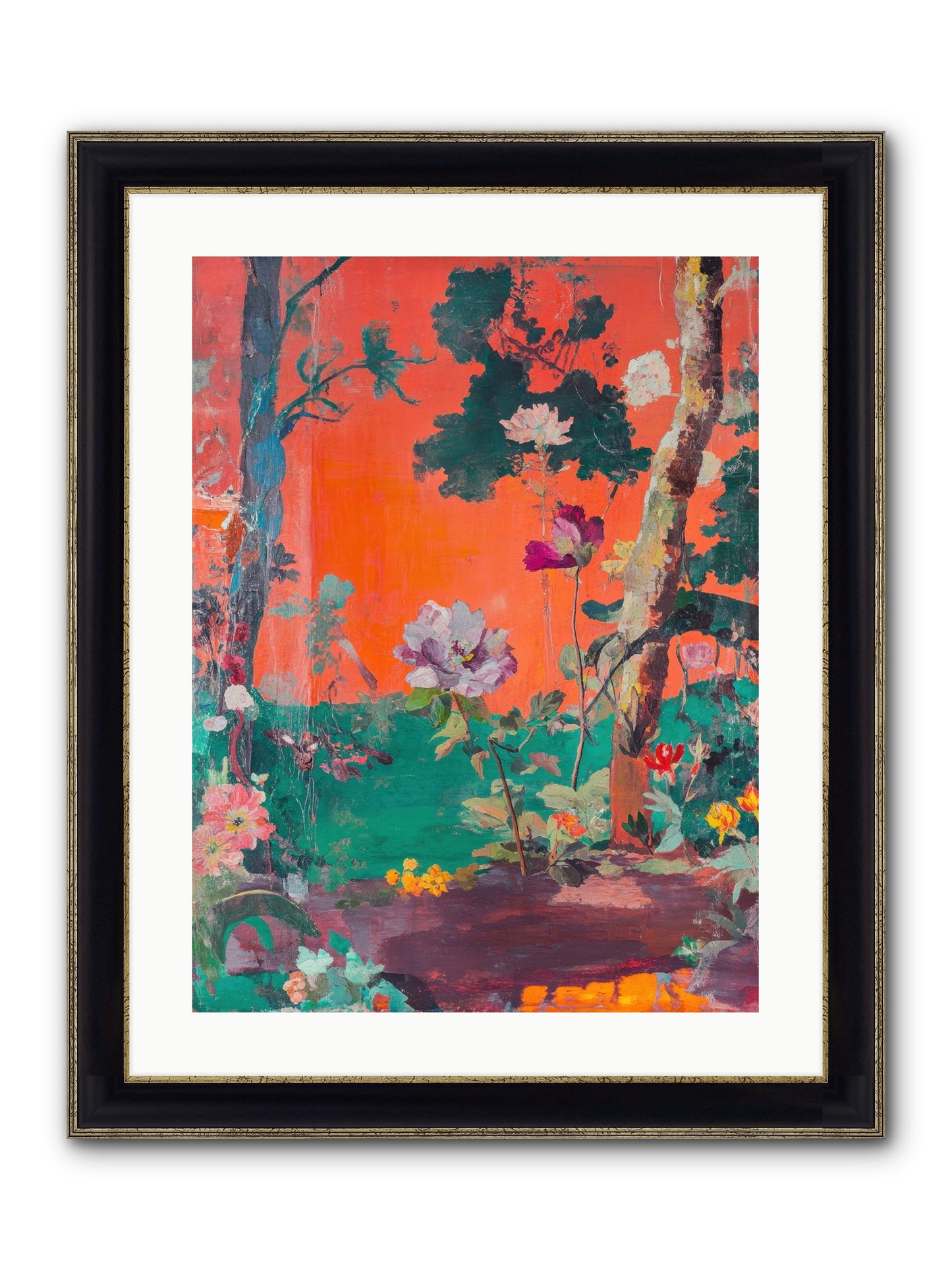 Midsummer's Verdancy Framed Print - Black & Gold 18x24