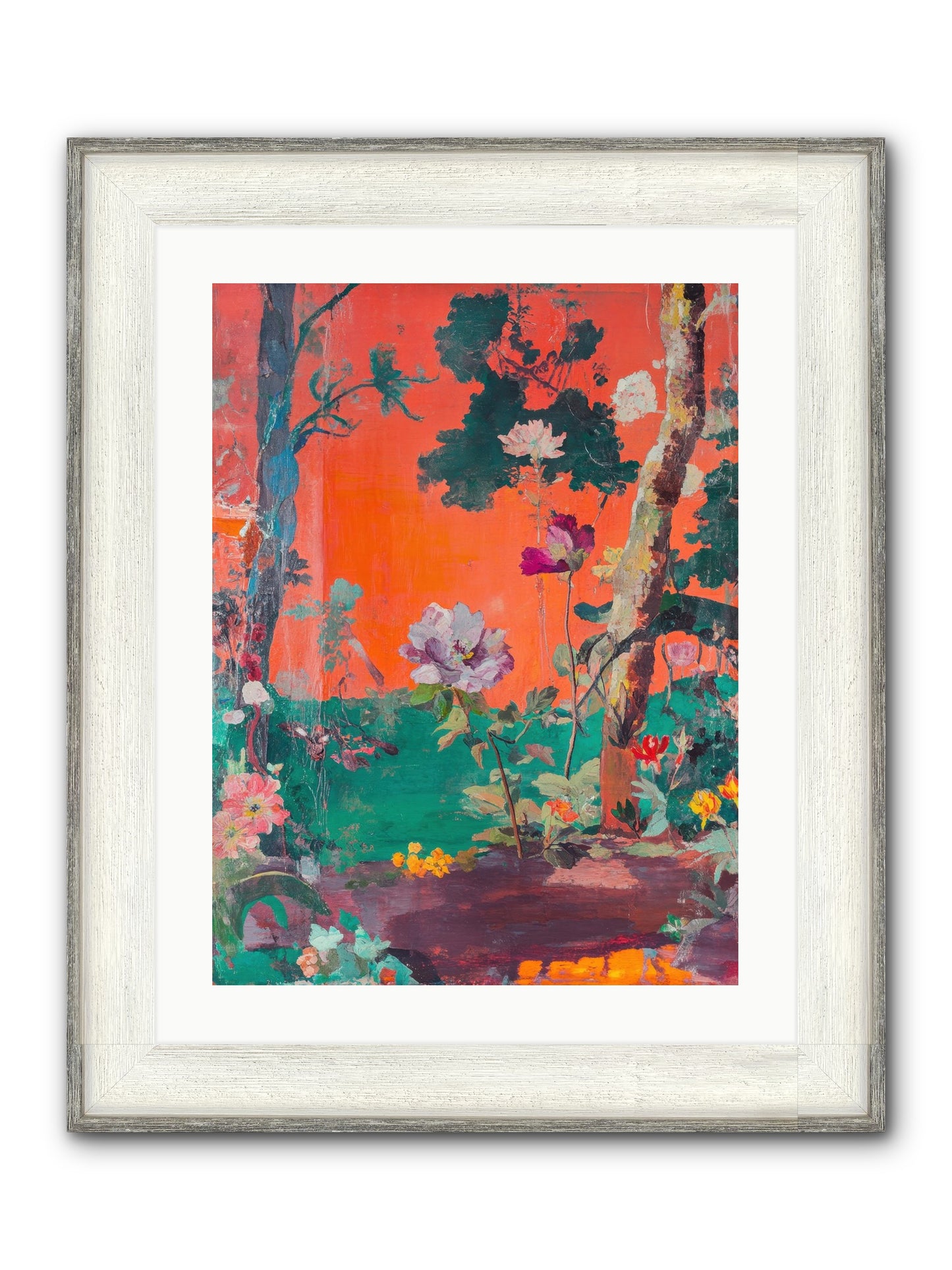 Midsummer's Verdancy Framed Print - Driftwood White 18x24