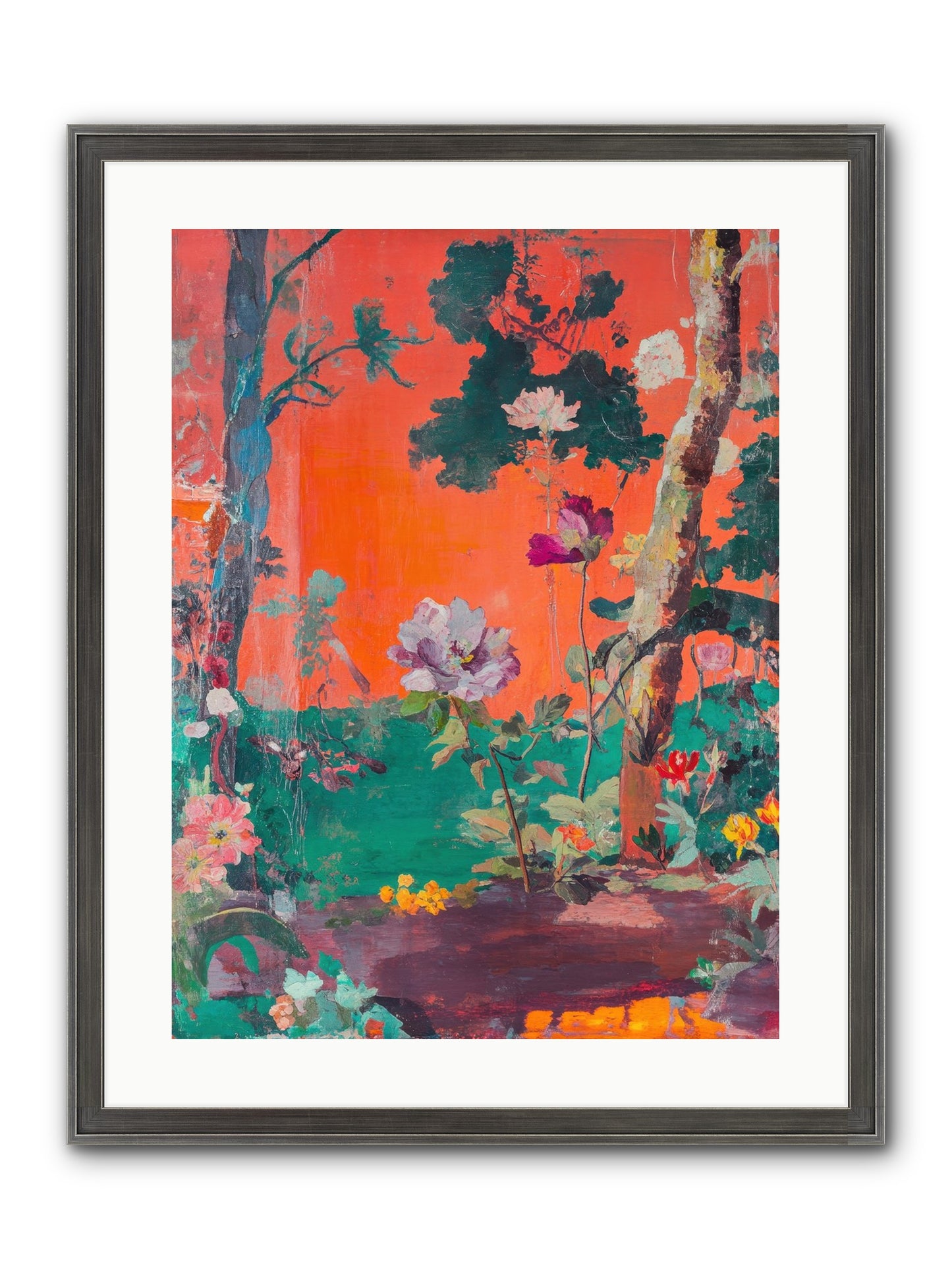 Midsummer's Verdancy Framed Print - Slimwoods Black/Silver 18x24