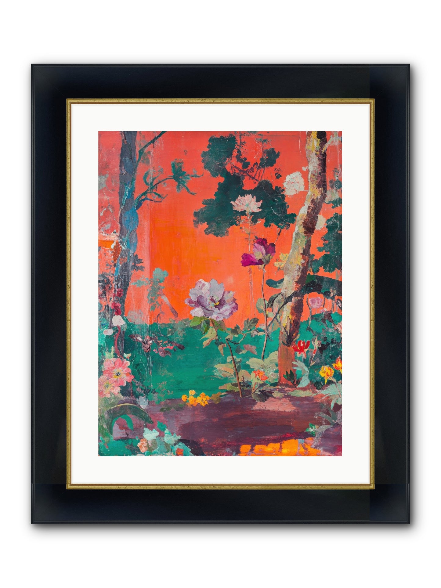 Midsummer's Verdancy Framed Print - Wide Black w/Gold 18x24