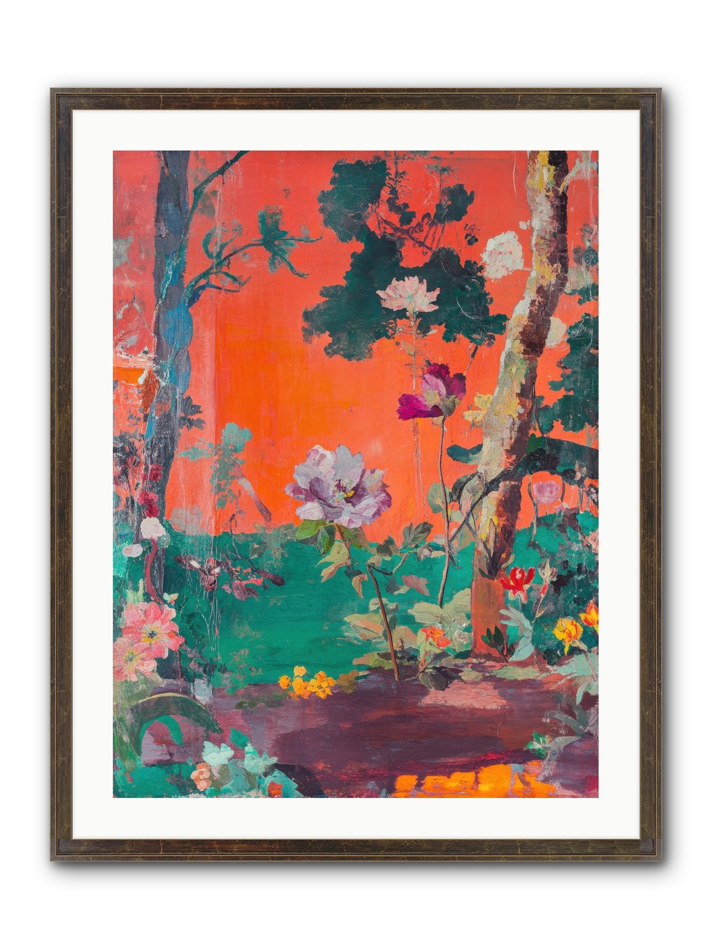 Midsummer's Verdancy Framed Print - Slimwoods Black/Gold 24x32