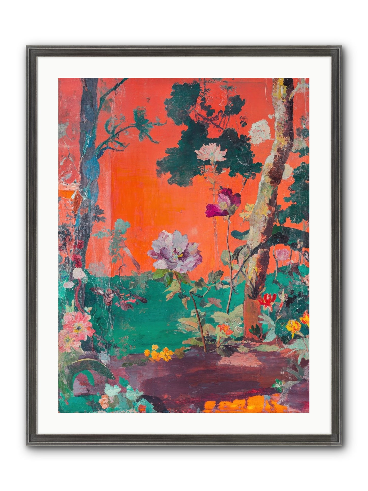Midsummer's Verdancy Framed Print - Slimwoods Black/Silver 24x32