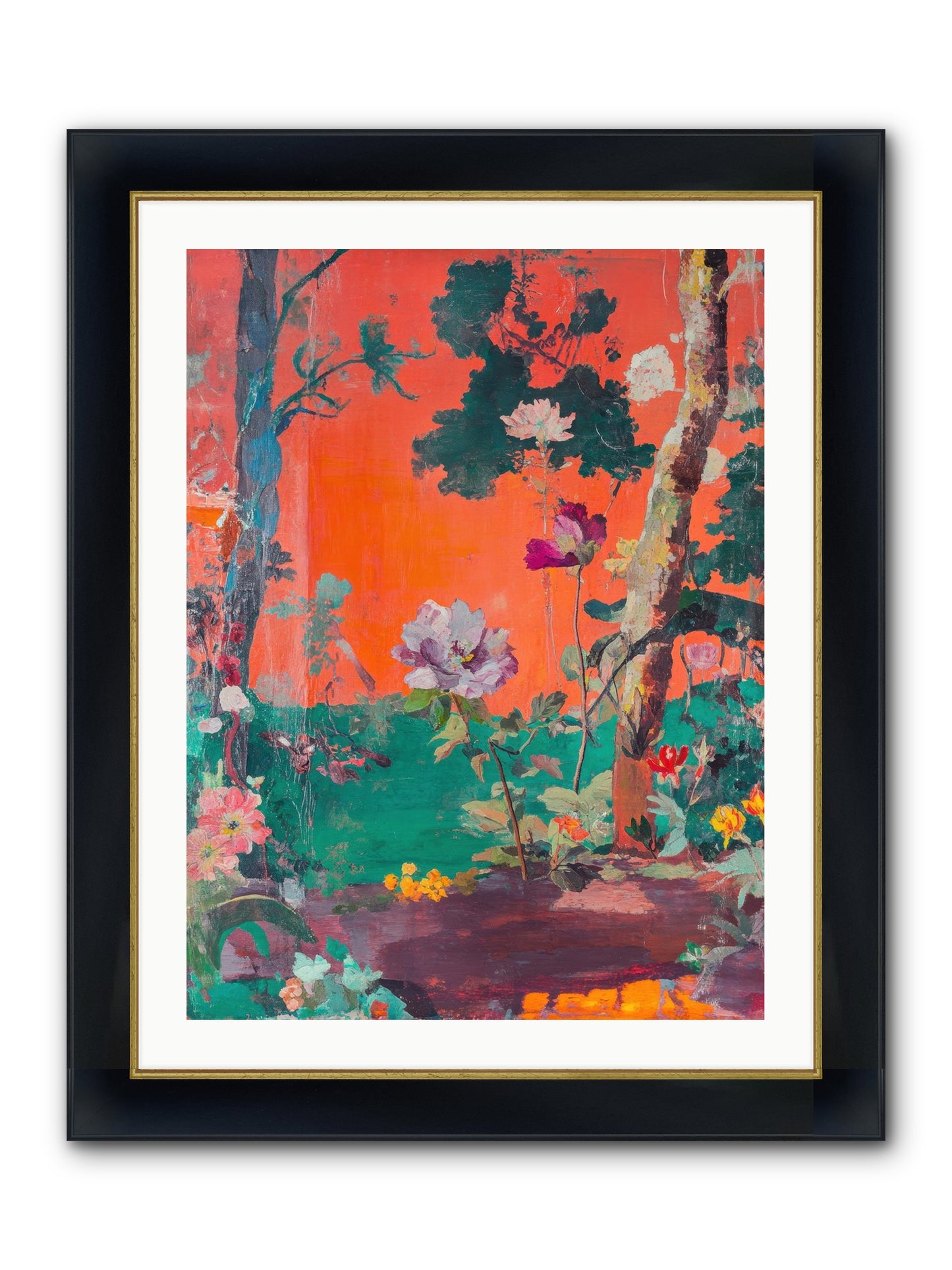 Midsummer's Verdancy Framed Print - Wide Black w/Gold 24x32