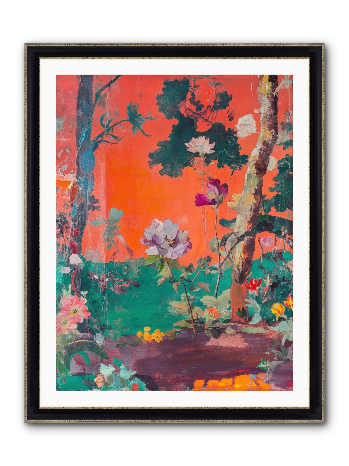 Midsummer's Verdancy Framed Print - Black & Gold 30x40