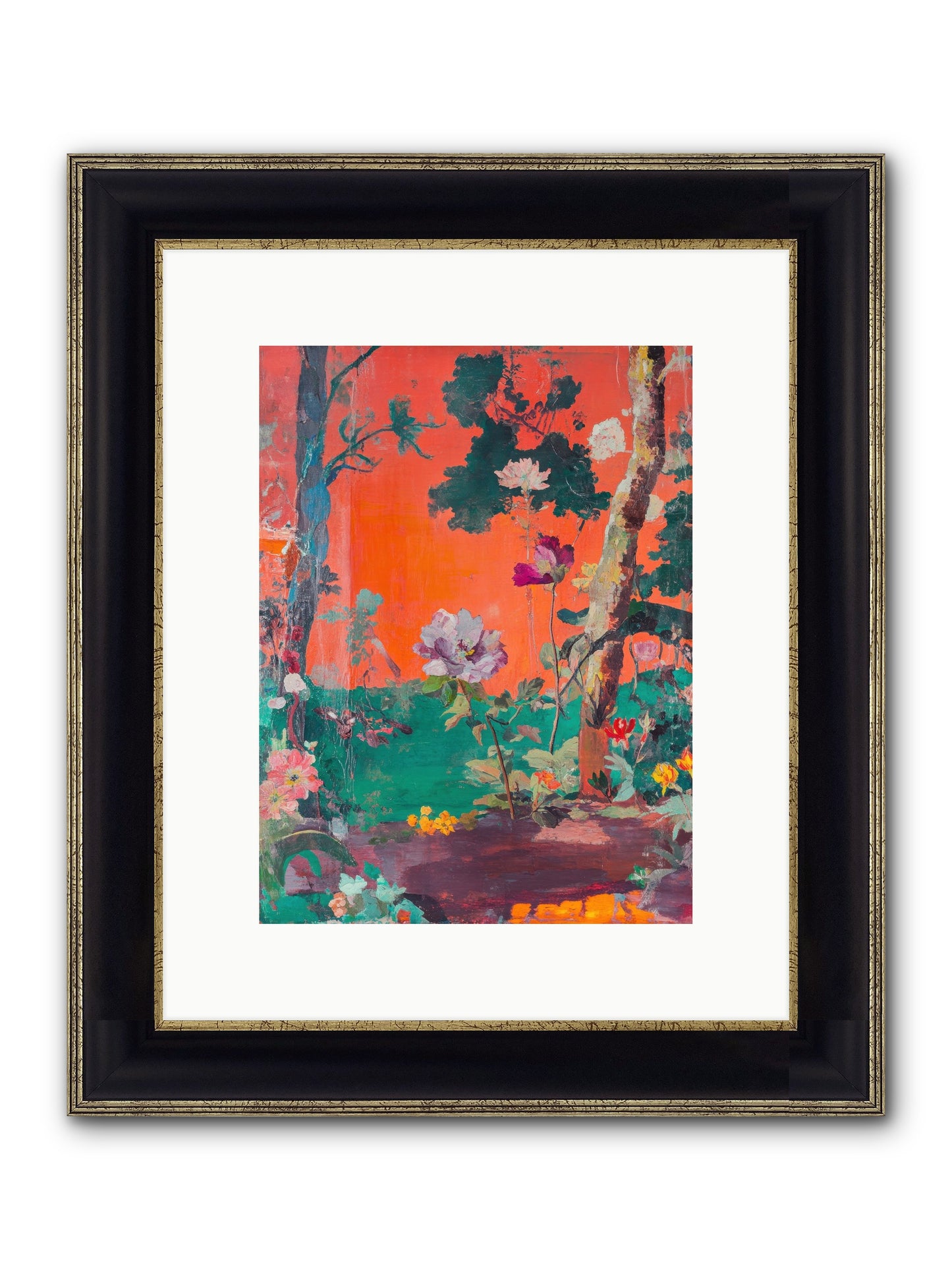 Midsummer's Verdancy Framed Print - Black & Gold 9x12