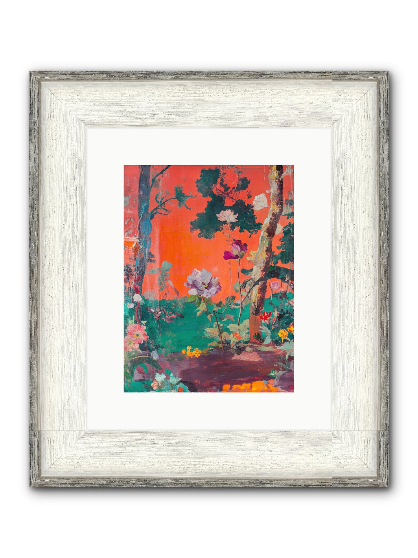 Midsummer's Verdancy Framed Print - Driftwood White 9x12