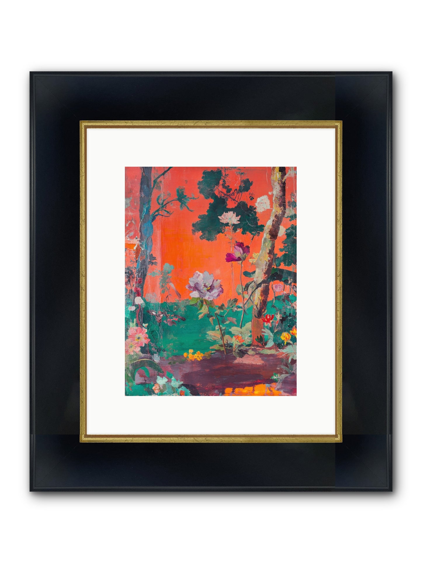 Midsummer's Verdancy Framed Print - Wide Black w/Gold 9x12