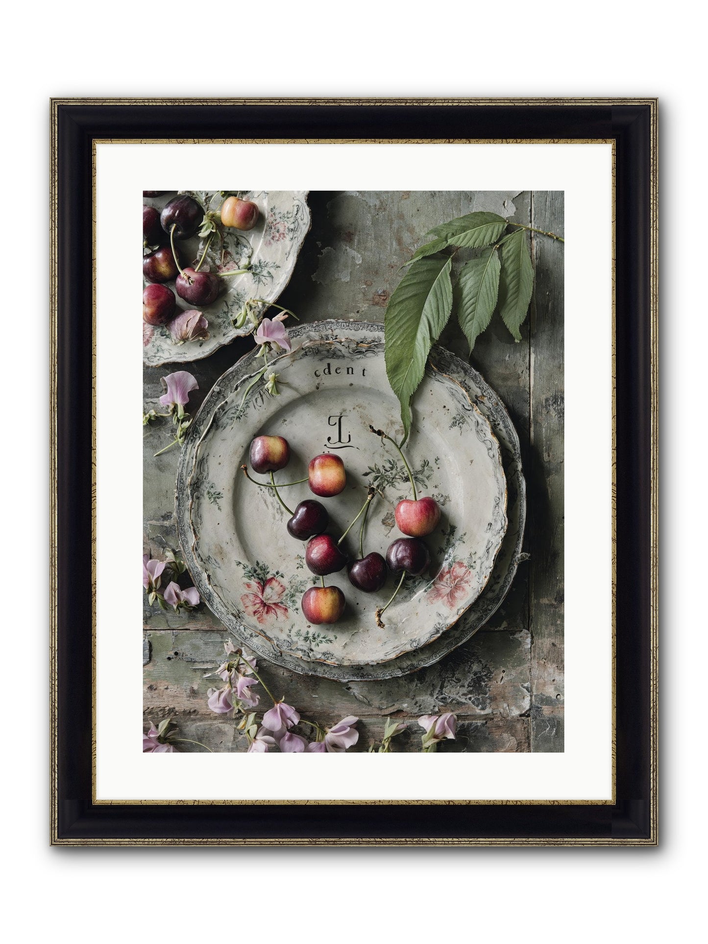 Mignonette Framed Print - Black & Gold 18x24