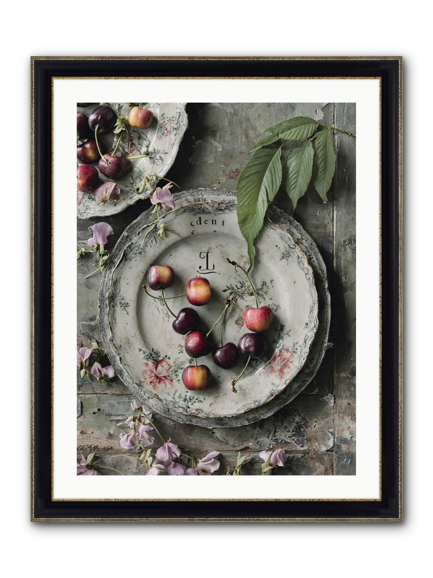 Mignonette Framed Print - Black & Gold 24x32