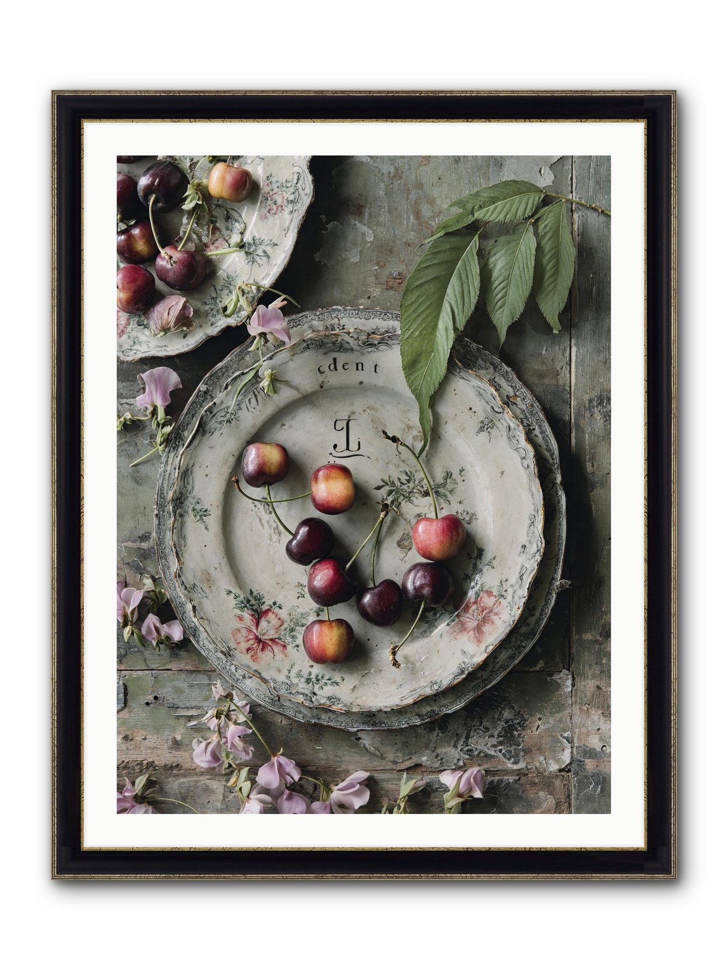 Mignonette Framed Print - Black & Gold 30x40