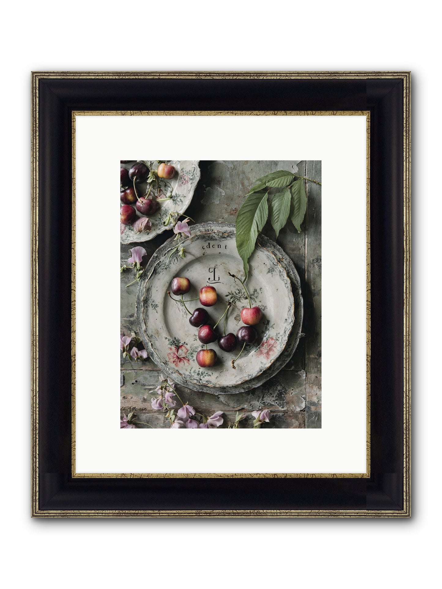 Mignonette Framed Print - Black & Gold 9x12