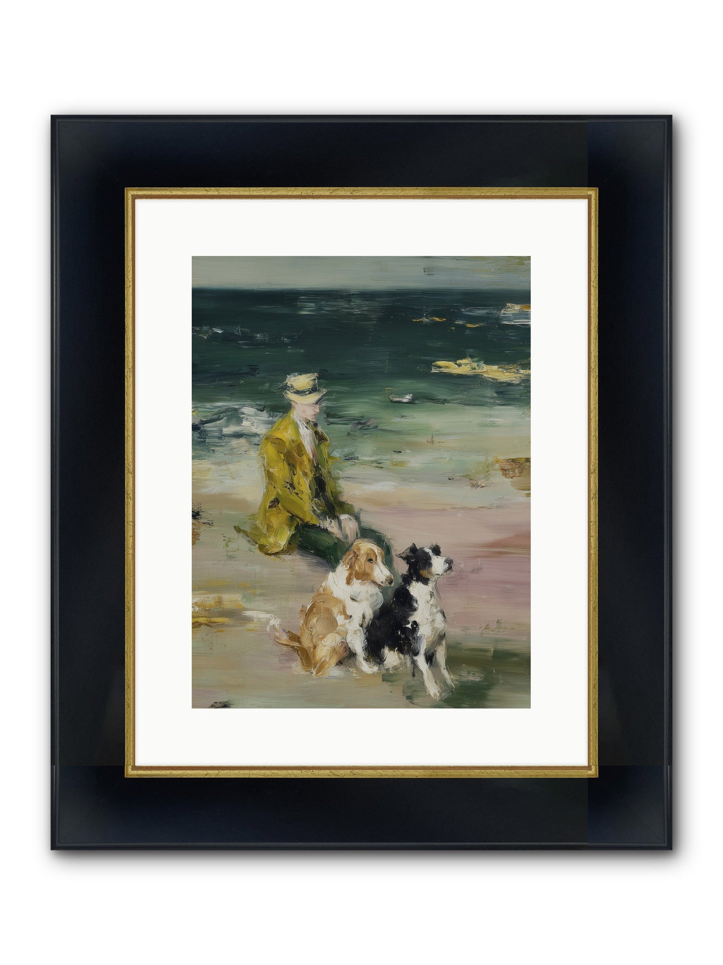 Miles Of Conversation Framed Print - Wide Black w/Gold 12x16