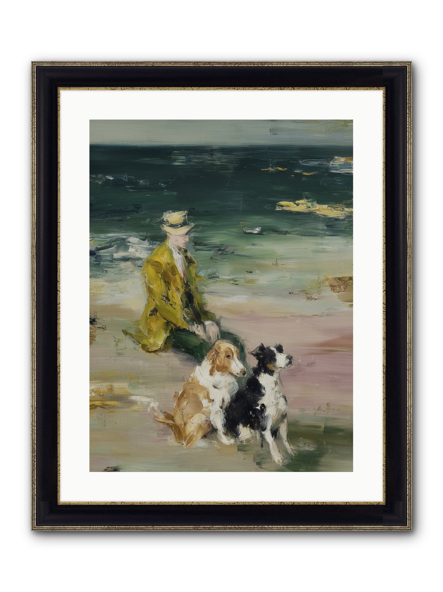 Miles Of Conversation Framed Print - Black & Gold 18x24