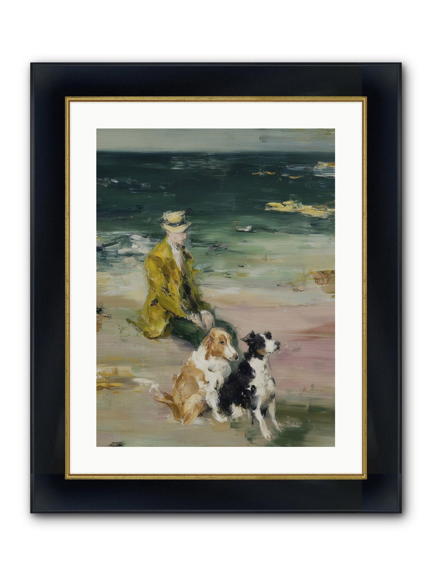 Miles Of Conversation Framed Print - Wide Black w/Gold 18x24